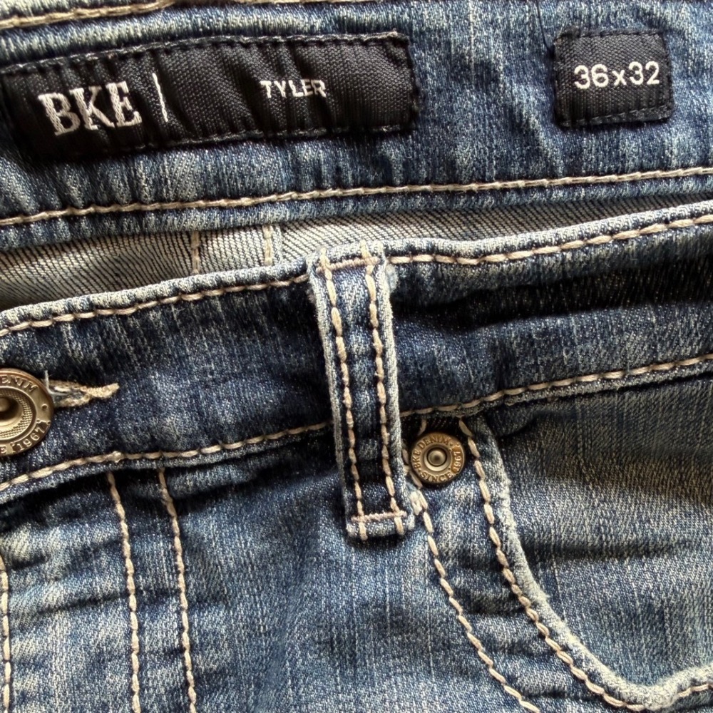 BKE Tyler Jeans Mens 36x32 Blue Straight Leg Medium Wash ABP23244R - Picture 7 of 10